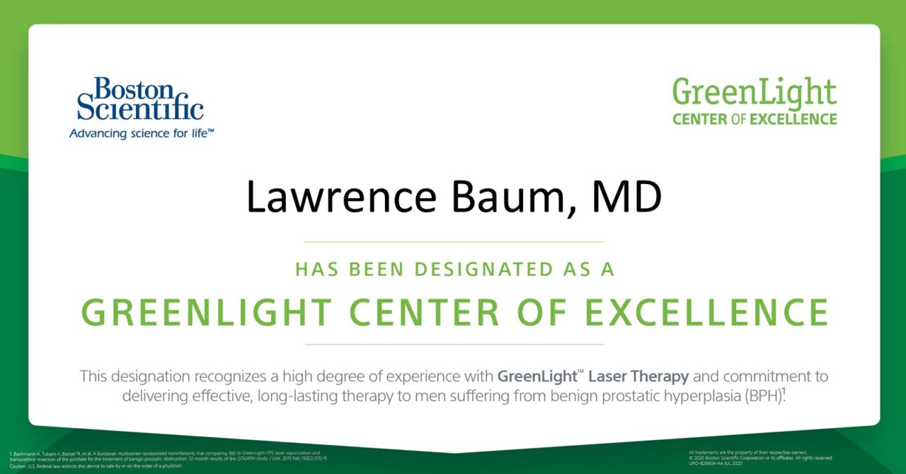 GreenLight BPH Therapy - Center of Excellence
